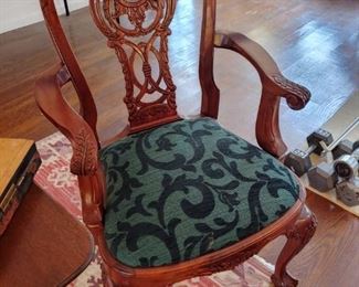 Carved Wood Arm Chair