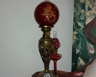Collection of Antique Oil Lamps