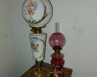 Collection of Antique Oil Lamps