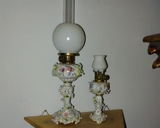 Collection of Antique Oil Lamps