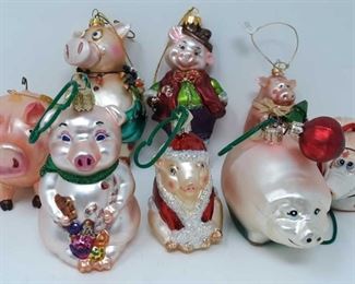 Collection of pig ornaments