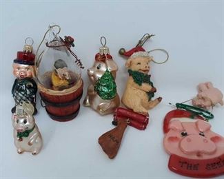 Collection of pig ornaments
