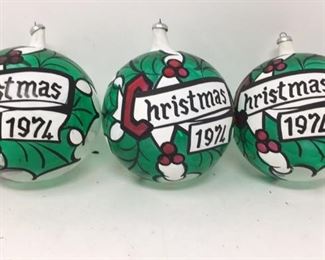 Handpainted 1974 Ornaments