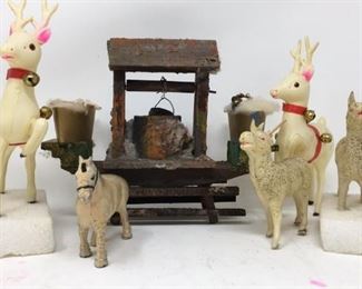 Vintage Reindeer and Well Decor