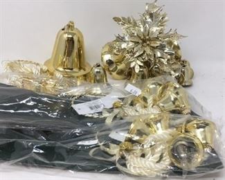 Gold themed bell decorations