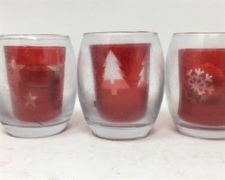  3 glass candles