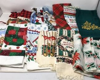 Collection of Christmas guest towels and table