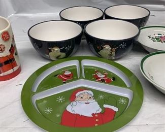 Christmas bowls; Mary Beth Baxter and stoneware
