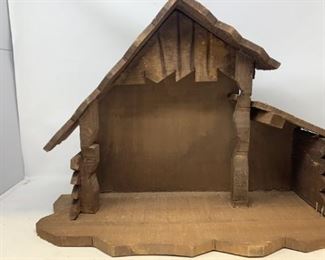 Wooden Christmas scene house/barn