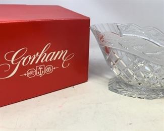 Gorham Crystal Christmas centerpiece bowl; made