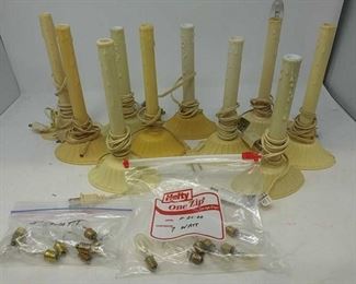 8 1/2" inch electric candles with gold bottom