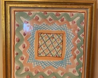 4. Framed Tile by Mackenzie Childs (10.5" x 10.5")