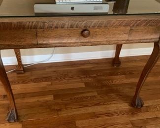 29. Antique Oak One Drawer Desk (42" x 26" x 30")