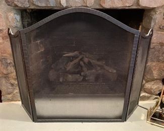 30. Wrought Iron Tri Fold Fireplace Screen 