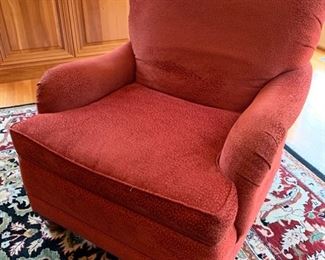 32. Pair of Beachley Club Chairs (31" x 35" x 36") and Ottoman (31" x 19" x 19")
