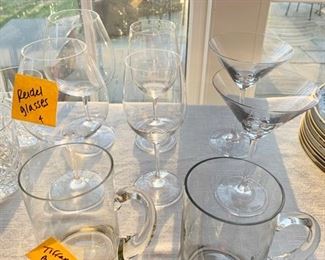 Reidel Wine Glasses & Tiffany Beer Mugs