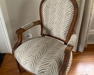 19. Pair of Custom Upholstered French Provincial Side Chairs (25" x 18" x 37")