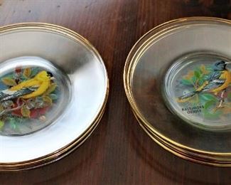 Glass Bird Plates