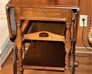 Mid Century Wagon Wheel Serving Cart