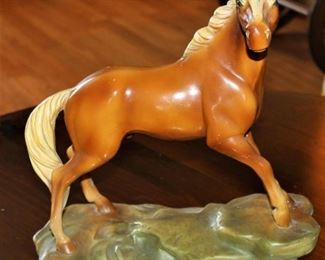 Columbia Statuary Vintage Chalkware Large Horse Figurine