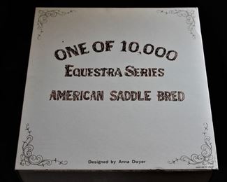 Porcelain American Saddle Bred Horse by Anna Dwyer (still in box) Western Distilling with Cork  