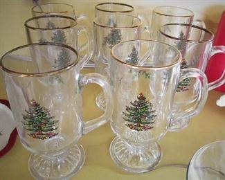 Spode Holiday Glass Mugs