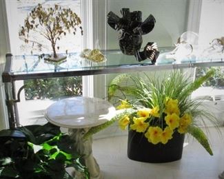 Chrome & Glass Sofa Table....