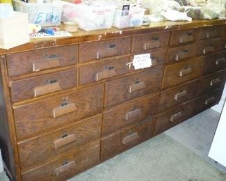 Vintage Chemistry Lab Cabinet converted to a work bench.  Lots of great storage.