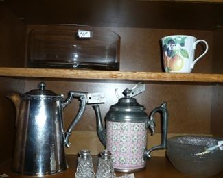 Vintage Coffee Servers, Sterling Silver/Crystal Salt & Pepper, etc...