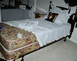 We have 2 of these.  Twin Beds with Head Boards, (Not shown are the Foot Boards & wood side rails).  We also have 2 twin bed frames, & 2 mattress sets in very good condition.