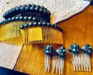 Sterling decorative hair combs