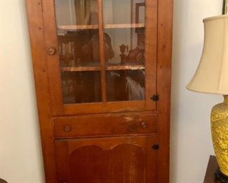 C1850 primitive corner cupboard