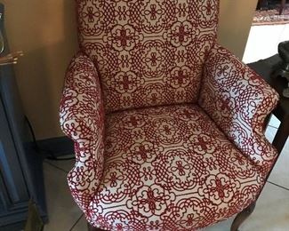 Red Striped Upholstered Chair $ 76.00