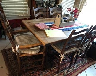 Antique Farm Table / 5 Chairs $ 324.00