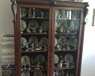 Antique curio  65 t x 47.5 w x 13 d , Huge Hummel Collection 