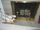 Brass fireplace overlay