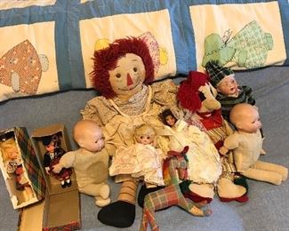 Antique and vintage cloth and bisque head dolls. 