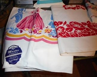 Vintage Printed Table Linens some with Original Tags Never used