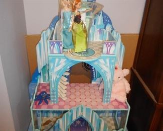 Frozen Castle Doll House with Furniture and 2 Dolls