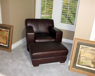 Leather Chair & Ottoman