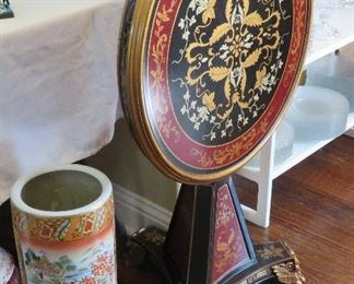 Tilt top table, Asian vase or umbrella stand