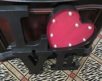 Light up "Love" wall sign