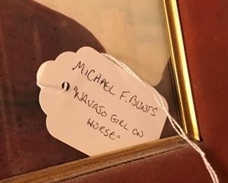 Michael F. Bunts  "Navajo Girl on Horse"