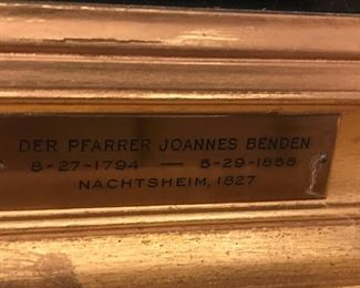 Der Pfarrer Joannes Benden 8-27-1794-  5-29-1858 Nachtsheim, 1827