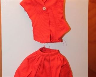 Vintage Barbie Orange Pak Skirt and blouse