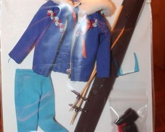 Vinitage Barbie - Ski Queen Outfit with accessories - has the blue goggles, boots, and gloves.