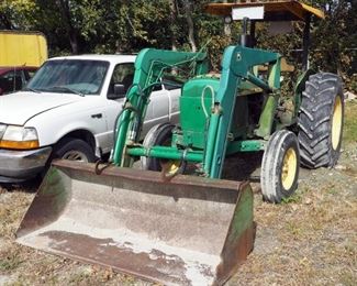 John Deere Tractor Model #2240 With Front End Loading Bucket, 2104 Hours Showing