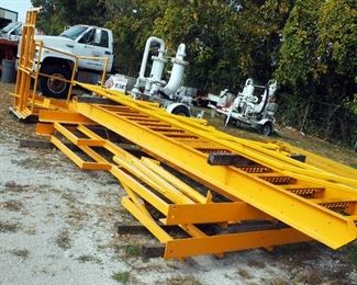 Heavy Duty Steel 24 Ft Catwalk, Disassembled Includes Ladder Frame And Hand Rails