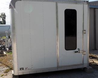 Brown Cargo Van Box, Outside Measurements 91" x 101" x 101", Insulated, Has Walk Through Door, Model #491722081, MFG Date 6/2013, Serial #24269
