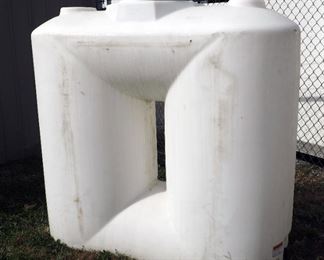 250 Gallon Polyethylene Vertical Liquid Storage Tank, Part #111303229, Approx Dimensions 66" x 70" x 36"